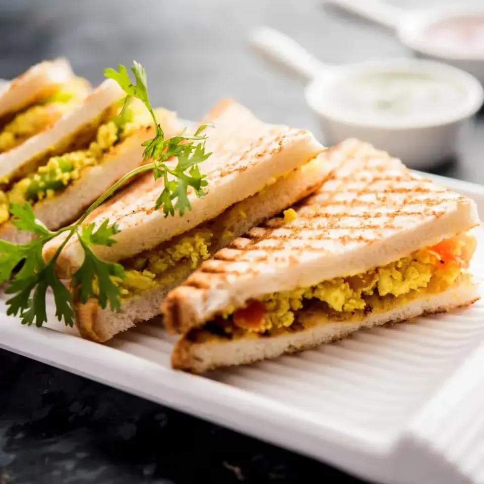 Paneer Bhurji Cheese Sandwich